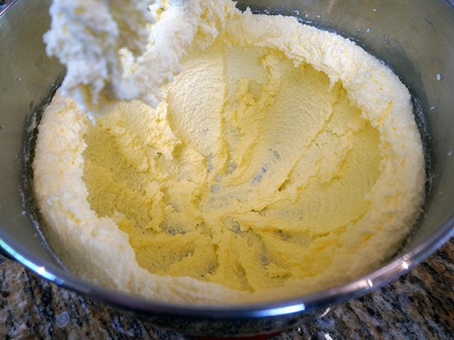 beat butter and sugar together