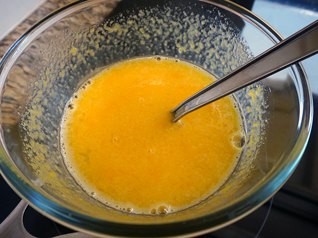making the lemon curd